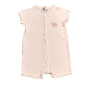 🆕 Petit Bateau Pink Stripe Shortie Romper